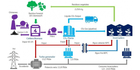 Esquema generación de co2 y venta