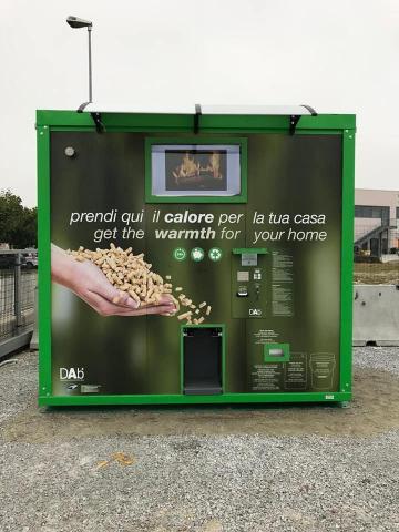 Máquina de vending de pellets en Italia