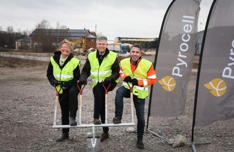 pirolisis en Suecia. Inicio construccion planta Pyrocell. Foto de Pyrocell