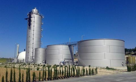 Reactor anaerobio con tecnología IC para producción de biogás en las instalaciones de Daimiel.