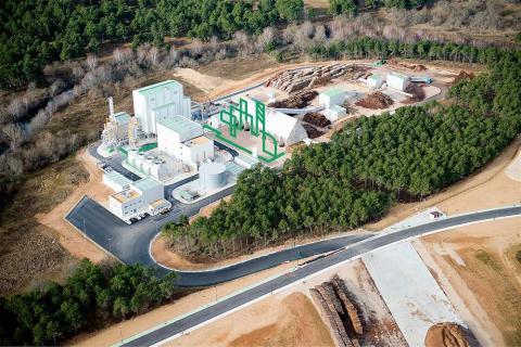 planta co2 en bioelectrica con biomasa de Garray 3D